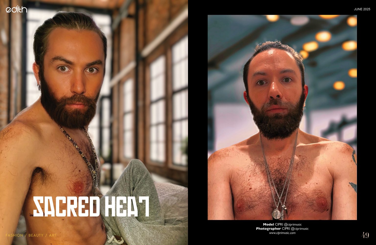 cipri, CIPRI, Ciprimusic, male model, editorial, magazine, shirtless, hairy chest, fitness magazine, mens modeling, male fashion, mens photography, men long hair, mens fitness, male muscle, gym, boudoir, sauna, locker room, nature, photoshoot